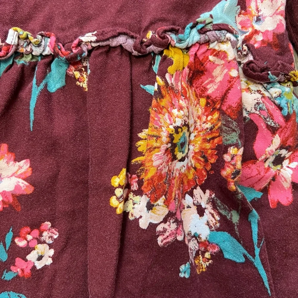 Maroon Floral Baby Gap Dress